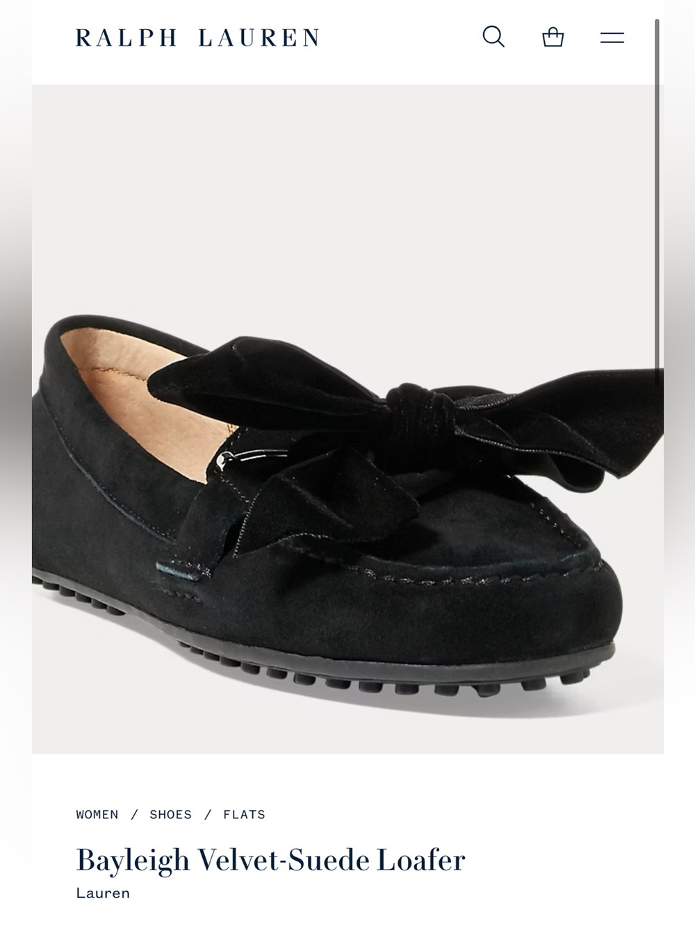 LAUREN RALPH LAUREN BAYLEIGH BOW DRIVING LOAFER
